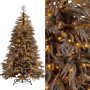 Christabelle 2.3m 7.5ft Midnight Snow Christmas Tree Pre Lit Warm White LED Black Foliage Flocked Hinged Branches Home thumbnail 11