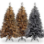 Christabelle 2.3m 7.5ft Midnight Snow Christmas Tree Pre Lit Warm White LED Black Foliage Flocked Hinged Branches Home thumbnail 12