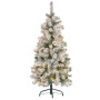 4.5fft - (137cm) Snowy Slimline Christmas Tree with Lights thumbnail 1