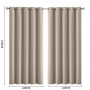 2x 100% Blockout Curtains Panels 3 Layers Eyelet Beige 180x230cm thumbnail 3
