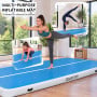 Powertrain 3m x 1m Air Track 20cm Thick Gymnastics Exercise Tumbling Mat in Blue White with Electric Pump thumbnail 7