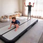 Powertrain 3m x 1m Inflatable Air Track 20cm Thick Gymnastics Exercise Tumbling Mat in Grey Black with Electric Pump thumbnail 12