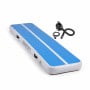 Powertrain 4m x 1m Inflatable Air Track 20cm Thick Gymnastics Exercise Tumbling Mat in Blue White with Electric Pump thumbnail 1