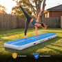 Powertrain 4m x 1m Inflatable Air Track 20cm Thick Gymnastics Exercise Tumbling Mat in Blue White with Electric Pump thumbnail 9