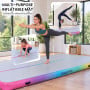 Powertrain 4m x 1m Inflatable Air Track 20cm Thick Gymnastics Exercise Tumbling Mat in Rainbow with Electric Pump thumbnail 7