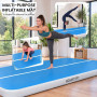 Powertrain 4m x 2m Inflatable Air Track 20cm Thick Gymnastics Exercise Tumbling Mat in Blue White with Electric Pump thumbnail 7
