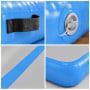 Powertrain 4m x 2m Inflatable Air Track 20cm Thick Gymnastics Exercise Tumbling Mat in Grey Blue with Electric Pump thumbnail 4