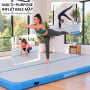 Powertrain 4m x 2m Inflatable Air Track 20cm Thick Gymnastics Exercise Tumbling Mat in Grey Blue with Electric Pump thumbnail 7