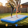 Powertrain 4m x 2m Inflatable Air Track 20cm Thick Gymnastics Exercise Tumbling Mat in Grey Blue with Electric Pump thumbnail 9