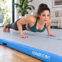 Powertrain 4m x 2m Inflatable Air Track 20cm Thick Gymnastics Exercise Tumbling Mat in Grey Blue with Electric Pump thumbnail 14