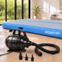 Powertrain 4m x 2m Inflatable Air Track 20cm Thick Gymnastics Exercise Tumbling Mat in Grey Blue with Electric Pump thumbnail 15