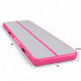 Powertrain 4m x 2m Inflatable Air Track 20cm Thick Gymnastics Exercise Tumbling Mat in Grey Pink with Electric Pump thumbnail 3