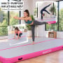Powertrain 4m x 2m Inflatable Air Track 20cm Thick Gymnastics Exercise Tumbling Mat in Grey Pink with Electric Pump thumbnail 7