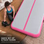 Powertrain 4m x 2m Inflatable Air Track 20cm Thick Gymnastics Exercise Tumbling Mat in Grey Pink with Electric Pump thumbnail 8