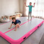 Powertrain 4m x 2m Inflatable Air Track 20cm Thick Gymnastics Exercise Tumbling Mat in Grey Pink with Electric Pump thumbnail 12
