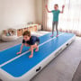 Powertrain 5m x 1m Inflatable Air Track 20cm Thick Gymnastics Exercise Tumbling Mat in Blue White with Electric Pump thumbnail 12