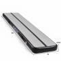 Powertrain 5m x 1m Inflatable Air Track 20cm Thick Gymnastics Exercise Tumbling Mat in Grey Black with Electric Pump thumbnail 3