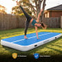 Powertrain 6m x 2m Inflatable Air Track 20cm Thick Gymnastics Exercise Tumbling Mat in Blue White with Electric Pump thumbnail 8