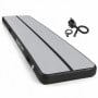 Powertrain 6m x 2m Inflatable Air Track 20cm Thick Gymnastics Exercise Tumbling Mat in Grey Black with Electric Pump thumbnail 1