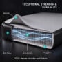 Powertrain 6m x 2m Inflatable Air Track 20cm Thick Gymnastics Exercise Tumbling Mat in Grey Black with Electric Pump thumbnail 6