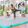 Powertrain 6m x 2m Inflatable Air Track 20cm Thick Gymnastics Exercise Tumbling Mat in Grey Green with Electric Pump thumbnail 7