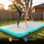 Powertrain 6m x 2m Inflatable Air Track 20cm Thick Gymnastics Exercise Tumbling Mat in Grey Green with Electric Pump thumbnail 9