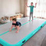 Powertrain 6m x 2m Inflatable Air Track 20cm Thick Gymnastics Exercise Tumbling Mat in Grey Green with Electric Pump thumbnail 12