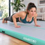 Powertrain 6m x 2m Inflatable Air Track 20cm Thick Gymnastics Exercise Tumbling Mat in Grey Green with Electric Pump thumbnail 14