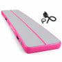 Powertrain 6m x 2m Inflatable Air Track 20cm Thick Gymnastics Exercise Tumbling Mat in Grey Pink with Electric Pump thumbnail 1