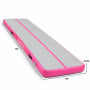 Powertrain 6m x 2m Inflatable Air Track 20cm Thick Gymnastics Exercise Tumbling Mat in Grey Pink with Electric Pump thumbnail 3