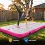 Powertrain 6m x 2m Inflatable Air Track 20cm Thick Gymnastics Exercise Tumbling Mat in Grey Pink with Electric Pump thumbnail 9