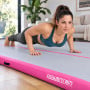 Powertrain 6m x 2m Inflatable Air Track 20cm Thick Gymnastics Exercise Tumbling Mat in Grey Pink with Electric Pump thumbnail 14