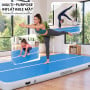 Powertrain 7m x 1m Inflatable Air Track 20cm Thick Gymnastics Exercise Tumbling Mat in Blue White with Electric Pump thumbnail 7