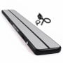 Powertrain 7m x 1m Inflatable Air Track 20cm Thick Gymnastics Exercise Tumbling Mat in Grey Black with Electric Pump thumbnail 1