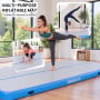 Powertrain 7m x 1m Inflatable Air Track 20cm Thick Gymnastics Exercise Tumbling Mat in Grey Blue with Electric Pump thumbnail 7