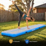 Powertrain 7m x 1m Inflatable Air Track 20cm Thick Gymnastics Exercise Tumbling Mat in Grey Blue with Electric Pump thumbnail 9