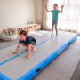 Powertrain 7m x 1m Inflatable Air Track 20cm Thick Gymnastics Exercise Tumbling Mat in Grey Blue with Electric Pump thumbnail 12