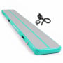 Powertrain 7m x 1m Inflatable Air Track 20cm Thick Gymnastics Exercise Tumbling Mat in Grey Green with Electric Pump thumbnail 1