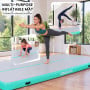 Powertrain 7m x 1m Inflatable Air Track 20cm Thick Gymnastics Exercise Tumbling Mat in Grey Green with Electric Pump thumbnail 7
