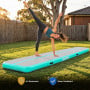 Powertrain 7m x 1m Inflatable Air Track 20cm Thick Gymnastics Exercise Tumbling Mat in Grey Green with Electric Pump thumbnail 9