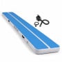 Powertrain 8m x 1m Inflatable Air Track 20cm Thick Gymnastics Exercise Tumbling Mat in Blue White with Electric Pump thumbnail 1