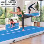 Powertrain 8m x 1m Inflatable Air Track 20cm Thick Gymnastics Exercise Tumbling Mat in Blue White with Electric Pump thumbnail 7