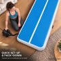 Powertrain 8m x 1m Inflatable Air Track 20cm Thick Gymnastics Exercise Tumbling Mat in Blue White with Electric Pump thumbnail 8