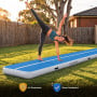 Powertrain 8m x 1m Inflatable Air Track 20cm Thick Gymnastics Exercise Tumbling Mat in Blue White with Electric Pump thumbnail 9