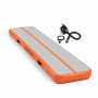 Powertrain 3m x 1m Inflatable Air Track 20cm Thick Gymnastics Exercise Tumbling Mat in Grey Orange with Electric Pump thumbnail 1