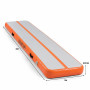 Powertrain 3m x 1m Inflatable Air Track 20cm Thick Gymnastics Exercise Tumbling Mat in Grey Orange with Electric Pump thumbnail 3