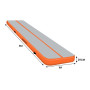 3m x 1m Air Track Inflatable Tumbling Mat Gymnastics - Orange Grey thumbnail 3