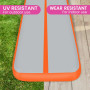 3m x 1m Air Track Inflatable Tumbling Mat Gymnastics - Orange Grey thumbnail 8