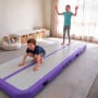 Powertrain 3m x 1m Inflatable Air Track 20cm Thick Gymnastics Exercise Tumbling Mat in Grey Purple with Electric Pump thumbnail 12