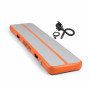 Powertrain 4m x 1m Inflatable Air Track 20cm Thick Gymnastics Exercise Tumbling Mat in Grey Orange with Electric Pump thumbnail 1